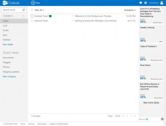 Outlook.com, 25 εκατ. χρήστες και εφαρμογή για Android image