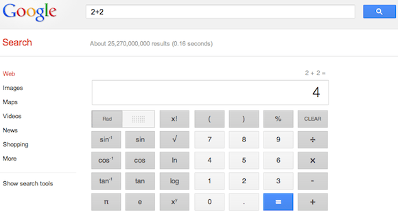 Google Search, τώρα με πλήρη αριθμομηχανή image