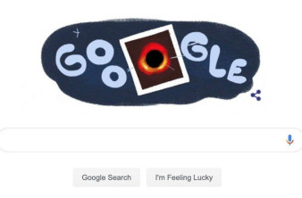 Google Doodle αφιερωμένο στην πρώτη εικόνα μαύρης τρύπας image