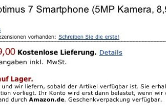 Πρώτη τιμή για το LG E900 ή Optimus 7: €499 στο Amazon.de image
