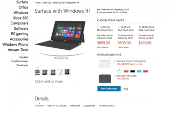 Microsoft Surface: Επίσημα οι τιμές ξεκινούν από τα $499 χωρίς το Touch Cover image