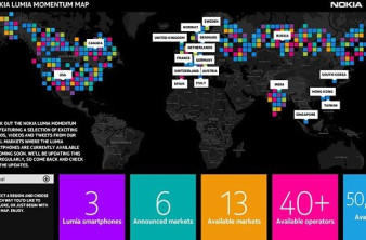 Παγκόσμιος χάρτης με τη διανομή των Nokia Lumia Windows Phones image