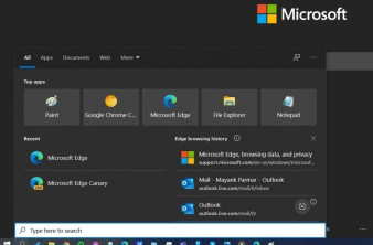 Windows Search: Θα εμφανίζει πληροφορίες από ανοικτές καρτέλες και το ιστορικό του Microsoft Edge browser image