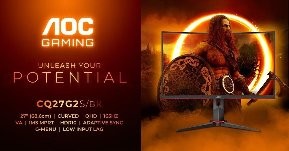 AOC CQ27G2s: Κυρτή, gaming οθόνη 27'' QHD 165Hz στα €249